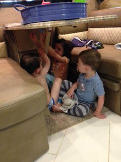 At least the kids are good at finding ways to entertain themselves!