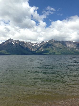 Grand Tetons from Colter Bay in Grand Teton National Park