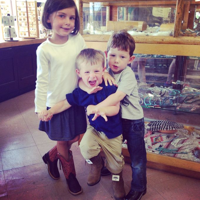 Cowboy boots for all thanks to Mamaw and Papaw!